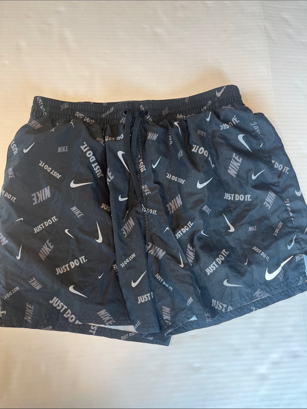Nike Men’s Black Athletic Logo Print Shorts